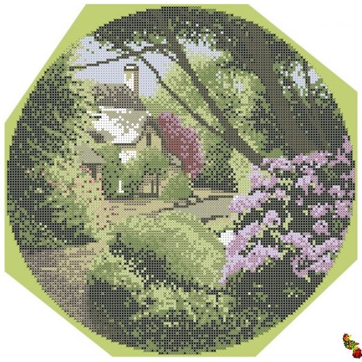 ФПК-3022 Окошко к цветущему саду. Схема для вышивки бисером Феникс