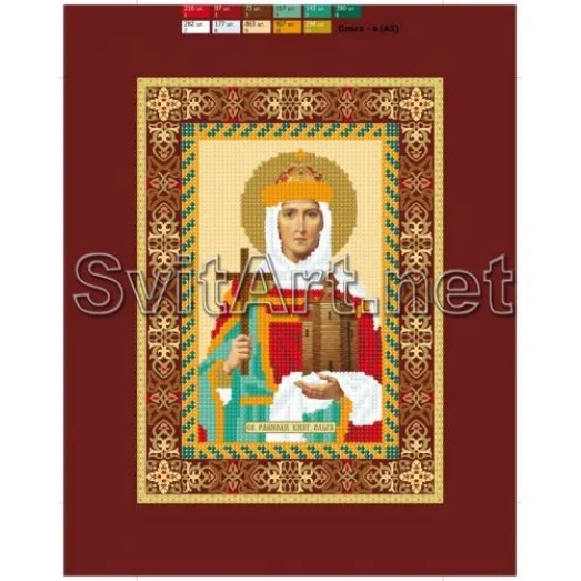 а (А5) ХОЛСТ. Ольга. Схема для вышивки бисером СвитАрт