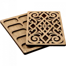 FLZB-048 Органайзер для бисера с деревянной крышкой Волшебная Страна