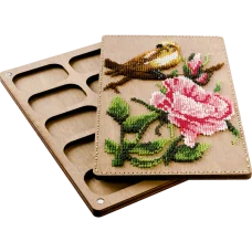 FLZB-070 Набор Органайзер для бисера с деревянной крышкой под вышивку Волшебная Страна