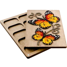 FLZB-071 Набор Органайзер для бисера с деревянной крышкой под вышивку Волшебная Страна