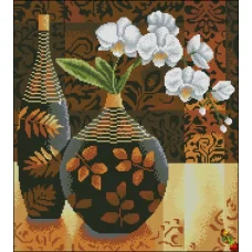 ФПК-2110 Золотой натюрморт с орхидеей. Схема для вышивки бисером Феникс