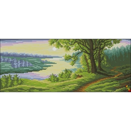 ФПК-3130 Панорама берегов реки. Схема для вышивки бисером Феникс