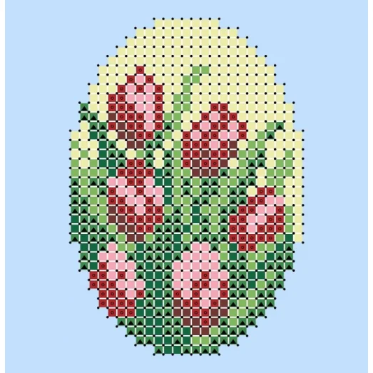 ФЧК-6093 Пасхальная миниатюра (красная). Схема для вышивки бисером Феникс