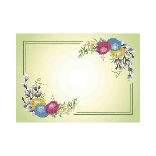 А3-С-003 Салфетка Пасхальная Букет с крашанками Схема для вышивки бисером ТМ Acorns
