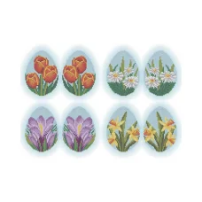 А3-К-499 Пасхальные яйца Весенние цветы. Схема для вышивки бисером ТМ Acorns