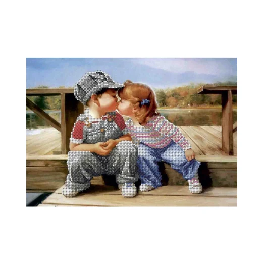 А4-К-347 Первый поцелуй. Схема для вышивки бисером ТМ Acorns