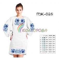 ПЖ-025 КОЛЁРОВА. Заготовка платье для вышивки