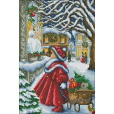 ФПК-2204 Девочка у витрины с куклой. Схема для вышивки бисером Феникс