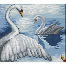 ФПК-3237 Пара лебедей на воде. Схема для вышивки бисером Феникс