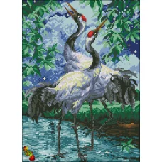 ФПК-3300 Пара красноголовых журавлей Схема для вышивки бисером Феникс
