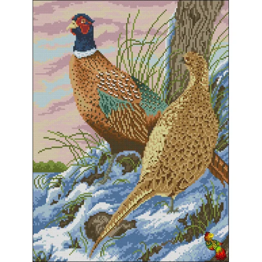 ФПК-3331 Пара фазанов. Схема для вышивки бисером Феникс
