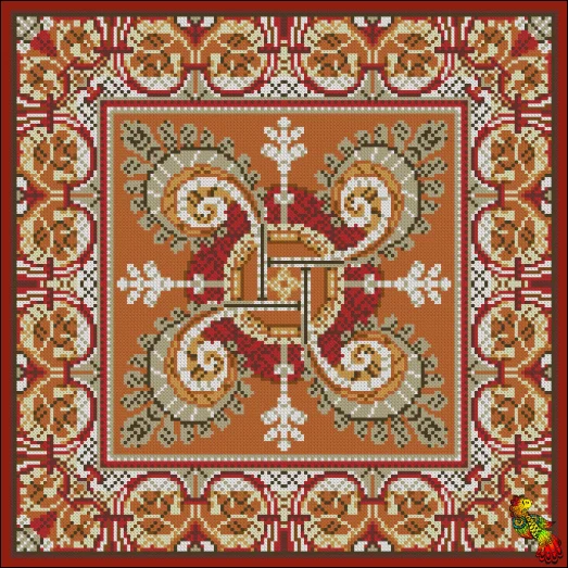 ФПК-3326 Парча жаккард Подушка. Схема для вышивки бисером Феникс