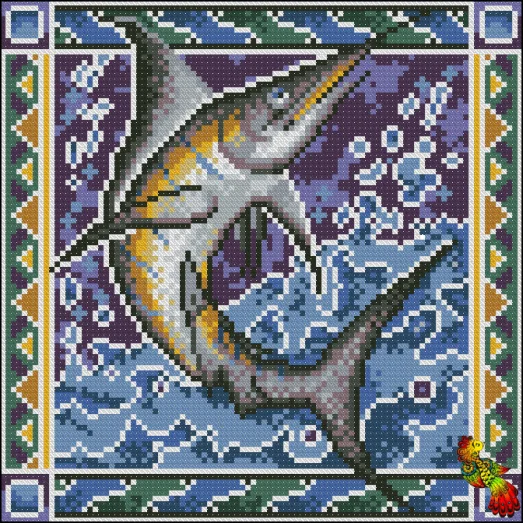 ФПК-4142 Голубой марлин. Схема для вышивки бисером Феникс