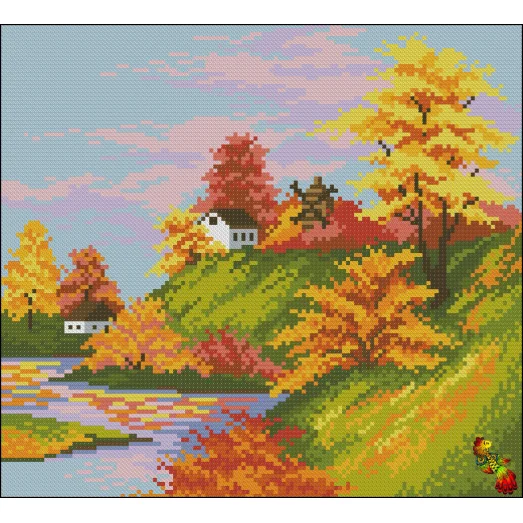 ФПК-4143 Осенний берег. Схема для вышивки бисером Феникс