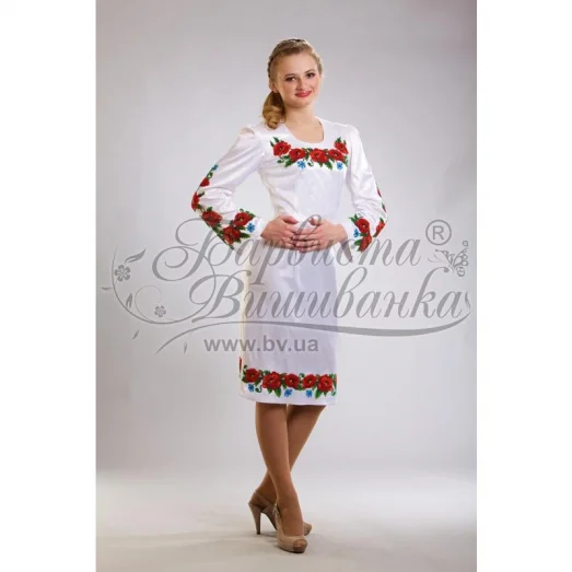ПЛ-003 Заготовка женского платья белого.Барвыста Вышиванка