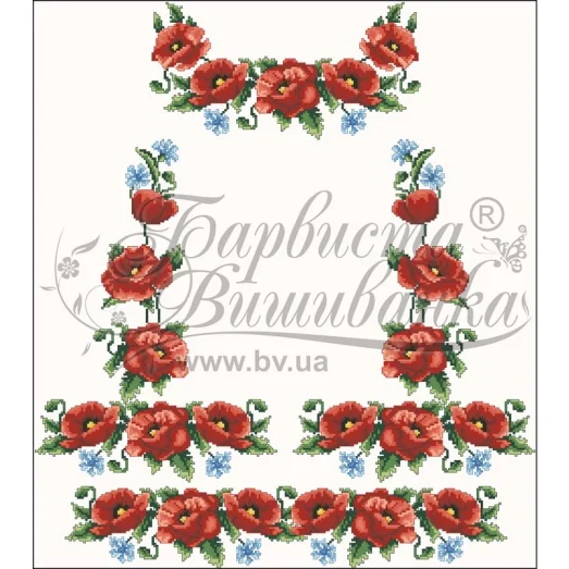 ПЛ-003 Заготовка женского платья белого.Барвыста Вышиванка