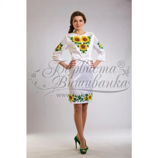 ПЛ-012 Заготовка женского платья белого.Барвыста Вышиванка