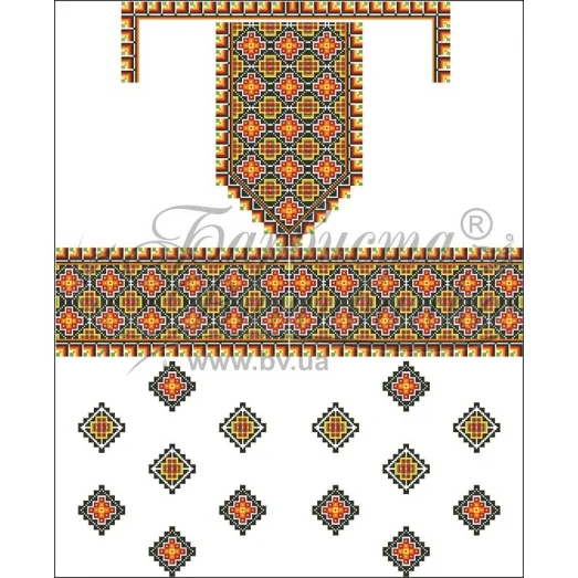 ПЛ-028 Заготовка женского платья белого.Барвыста Вышиванка