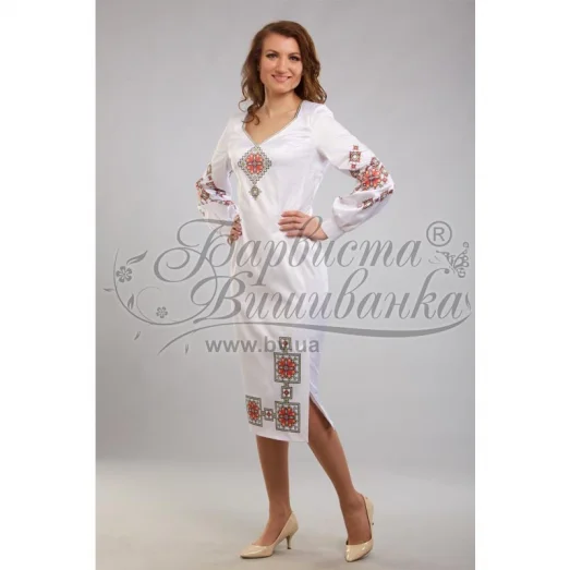 ПЛ-047 Заготовка женского платья белого.Барвыста Вышиванка