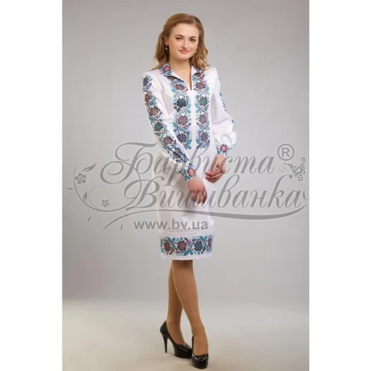 ПЛ-060 Заготовка женского платья белого.Барвыста Вышиванка