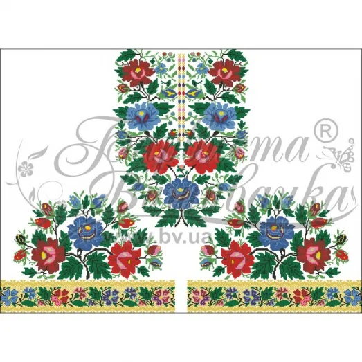 ПЛ-092 Заготовка женского платья белого.Барвыста Вышиванка