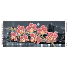 ПМ-4035 Орхидея на фоне ночного города. Схема для вышивки бисером ТМ Сяйво