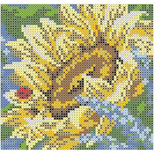 ФПК-5013 Подсолнуг с божьей коровкой. Схема для вышивки бисером Феникс