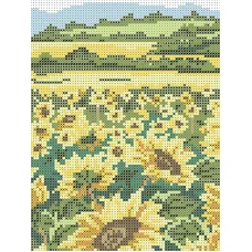 ФПК-5024 Поле подсолнухов. Схема для вышивки бисером Феникс
