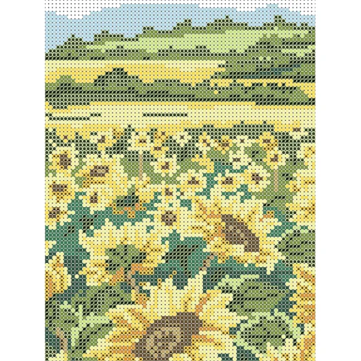 ФПК-5024 Поле подсолнухов. Схема для вышивки бисером Феникс 