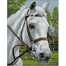 ФПК-3148 Портрет белой лошади. Схема для вышивки бисером Феникс