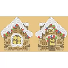 ФПК-5048 Ёлочная игрушка- пряничный домик. Схема для вышивки бисером Феникс 