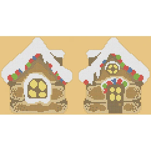 ФПК-5048 Ёлочная игрушка- пряничный домик. Схема для вышивки бисером Феникс 