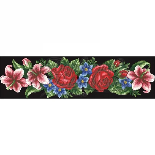 ПСд-055 Бисерная заготовка пояс черный.Барвыста Вышиванка