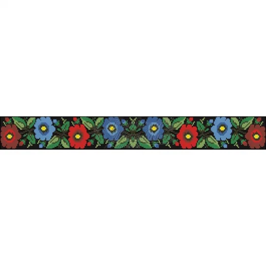 ПСд-098 Бисерная заготовка пояс черный.Барвыста Вышиванка