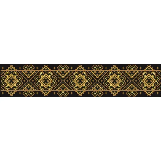 ПСд-033 Бисерная заготовка пояс черный.Барвыста Вышиванка