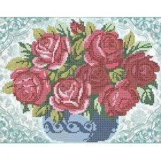 ФЧК-4125 Пышные розочки. Схема для вышивки бисером Феникс