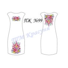 ПЖ-099 Заготовка платья для вышивки ТМ Красуня, атлас, домотканое полотно