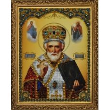 Р-182 Икона святителя Николая Чудотворца. Набор для вышивки бисером. ТМ Картины Бисером