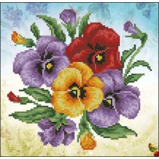 ФЧК-4251 Красочная композиция (голубой фон). Схема для вышивки бисером Феникс