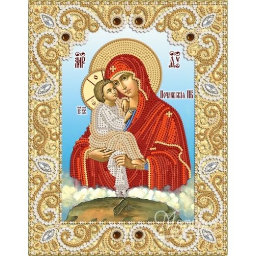 РИК-4015 Почаевская икона Божией Матери. Схема для вышивки бисером ТМ Маричка