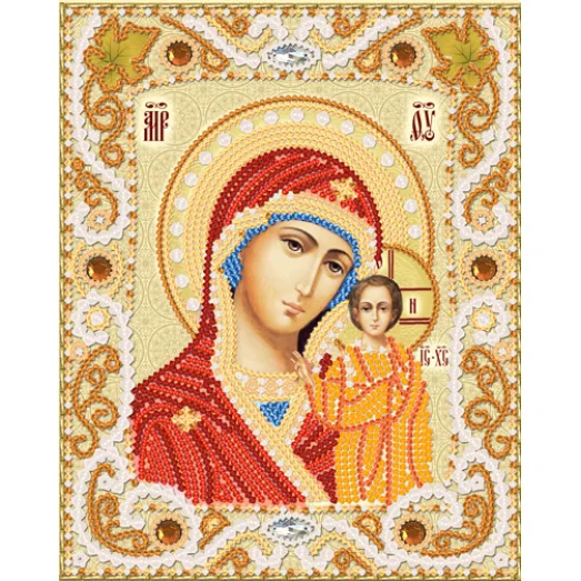 РИК-5002 Венчальная пара. Богородица Казанская. Схема для вышивки бисером ТМ Маричка