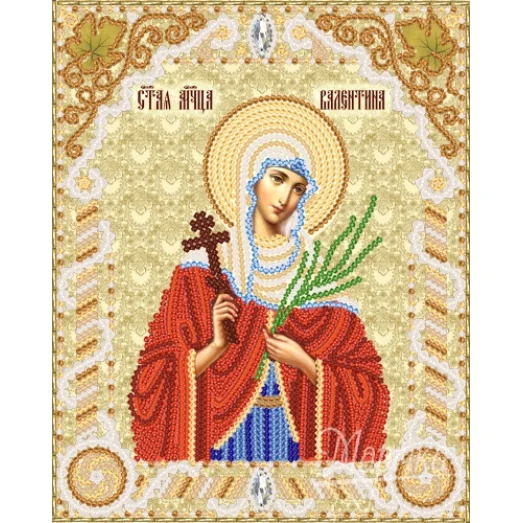 РИК-5509 Св. Мч. Валентина. Схема для вышивки бисером ТМ Маричка