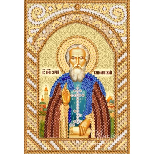 РИК-6057 Прп. Сергий Радонежский,чуд.. Схема для вышивки бисером ТМ Маричка