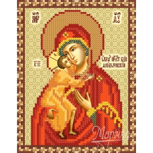 РИП-5221 Феодоровская икона Божией Матери. Схема для вышивки бисером ТМ Маричка