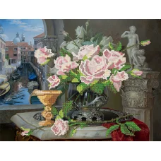 РКП-082 Натюрморт с розами. Схема для вышивки бисером. Маричка