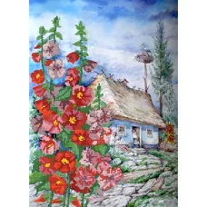 РКП-091 Мальвы. Схема для вышивки бисером. Маричка