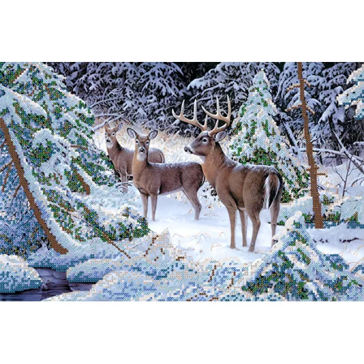 РКП-125 Зимние кружева. Схема для вышивки бисером. Маричка