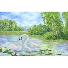 РКП-2-034 Прекрасные лебеди. Схема для вышивки бисером. Маричка