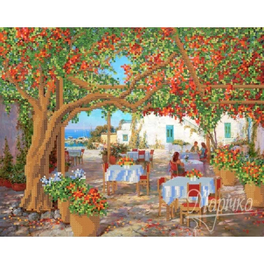 РКП-336 Уютное кафе. Схема для вышивки бисером. Маричка